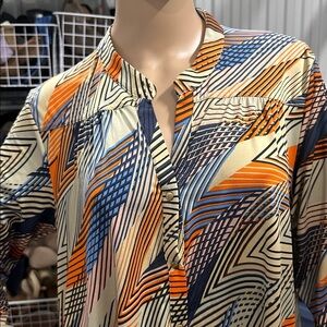 BCBGMaxAzria Women's Multicolor Geometric Blouse